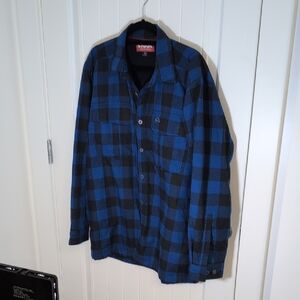 Simms Blue and Black Checkered Shirt Jacket